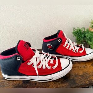 Converse All Star Mid-Top Sneakers | Red & Black | Men’s 7 / Women’s 9